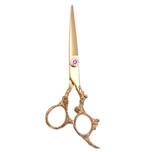 Ciseaux de coiffure en acier au carbone or rose Ciseaux de coiffure en acier inoxydable à poignée de dragon à vis fantaisie - Product Image 2