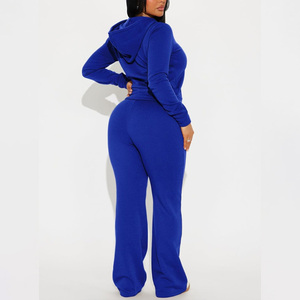 Breathable Womens Tracksuit OEM Custom Fit Two Piece Hoodie <b>Set</b> With Logo Printing And Private Label Manufacturer - Product Image 4