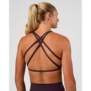 Sujetador Deportivo Aspire - Top Corto Acolchado Color Ciruela Medianoche para Mujer, Talla XS, Ropa Deportiva, Sujetador de Entrenamiento - Product Image 1