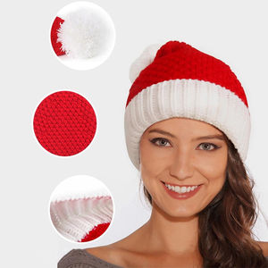 Gorro Navideño de Terciopelo Grueso con Diseño de Logotipo Personalizado Bordado, Gorro de Santa Claus para Celebrar - Product Image 3