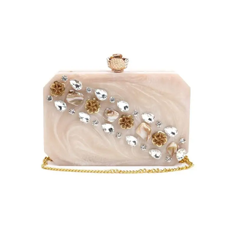 Indische Smart Craft White Marbal Resin Clutch mit schönen Steinen für wunderschöne Damen