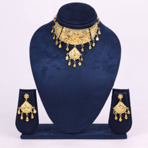 ชุดเครื่องประดับงานแต่งงาน14K 18K 24K สร้อยคอชุบทองขนาดเล็กดีไซน์ดอกไม้แฟชั่นแบบดั้งเดิม - Product Image 1