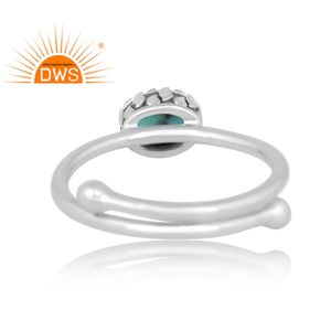 Newly design fine sterling silver natural Arizona Turquoise gemstone adjustable ring jewelry manufacturer - Product Image 4