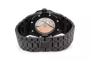 Elegant Indian Diamond Premium Black Moissanite Diamond <b>Men</b> <b>Wrist</b> <b>Watch</b> Fully Luxury Diamond <b>Watch</b> Automatic Movement <b>for</b> Fancy - Product Image 2