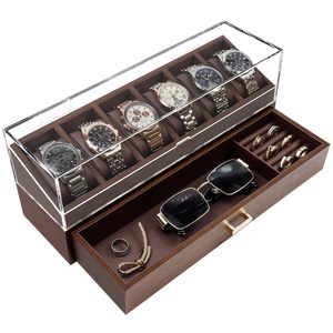 Caja para Relojes de Nogal de 6 Piezas, con Forro de Cuero Antipolvo, Gran Venta Caja de Almacenamiento y Exhibición de Joyas de Madera de Nogal Norteamericano - Product Image 1