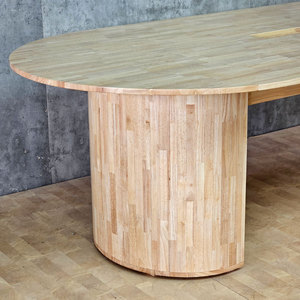 Minimalist Modern <b>Office</b> Furniture 240x120cm Oval Meeting <b>Table</b> BH68011 Made of Rubber Wood for Conference Room Hotel School - Product Image 4
