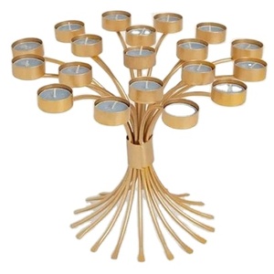 เชิงเทียนเหล็กสไตล์โมเดิร์นโบราณ พร้อมโถแก้วคริสตัล สำหรับตกแต่งบ้าน งานแต่งงาน ห้องนั่งเล่น และโต๊ะ - Product Image 3