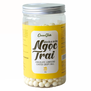 Vente en gros d'usine de chocolat blanc solide composé, étiquette privée personnalisée, chocolat au lait HALAL, boules croustillantes pour la décoration de pâtisserie - Product Image 1