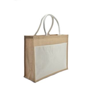 Venta al por mayor de bolsa de lino reutilizable ecológica con logotipo personalizado impreso Natural plegable yute arpillera embalaje bolsa de la compra barata - Product Image 6