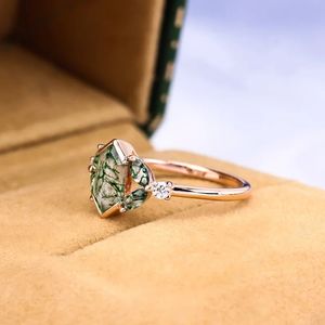 แหวนหินโมรามอสสีเงิน925ล้วนแบบมินิมัลลิสต์เครื่องประดับแฟชั่นดีไซน์ไม่เหมือนใครสำหรับผู้หญิงและเด็กผู้หญิงสำหรับงานแต่งงาน - Product Image 2