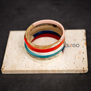 Bohemia Design Set Natural Buffalo Horn <b>Bracelets</b>, Vietnam Luxury Handicraft Bangles Wholesale 5mm - Product Image 3