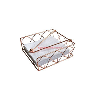 ที่ใส่กระดาษเช็ดปากโลหะสีโรสโกลด์ที่ทันสมัยพร้อมที่ใส่กระดาษทิชชูตกแต่งทันสมัยสำหรับโต๊ะอาหารและร้านอาหาร - Product Image 4