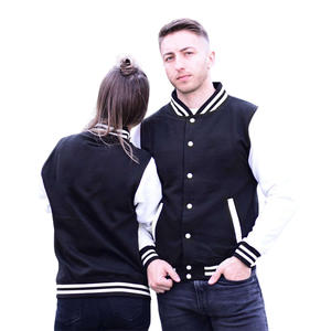 Chaquetas universitarias de lana personalizadas a prueba de viento para hombres y mujeres, chaquetas clásicas con parches personalizados, ideales para deportes - Product Image 1