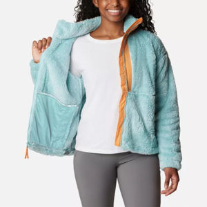 Blouson bombardier confortable zippé avec logo personnalisé OEM veste polaire Sherpa pour femmes manteau décontracté blanc veste à glissière 100% polaire avec couleur personnalisée - Product Image 1