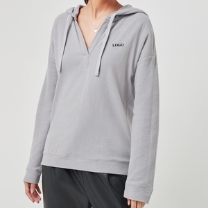 Sudaderas con capucha personalizadas de alta calidad con hombros caídos para mujer, sudaderas con capucha informales de moda para mujer y sudadera, sudaderas con capucha de algodón para mujer 2026 - Product Image 4