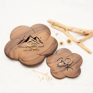 Natural Durable Round Shape Wood Coaster with Varying Patterns 4 Inches Wooden Coffee Tea Cup Mug Bowl Coaster - Product Image 6