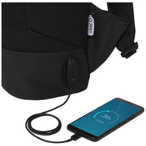 Zaino portatile antifurto RPET personalizzabile con Logo Cover Premium accompagnatore di viaggio portatile - Product Image 2