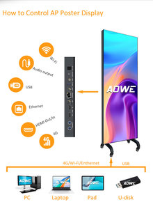 Aowe Digital LED Poster P1.8 P2 P2.5 Interior HD Publicidad electrónica Pantalla LED Wifi Control Pantalla LED <span class=keywords><strong>de</strong></span> pie - Product Image 5