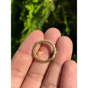925 Silver Eternity Half Band <b>Ring</b> Moonstone Opal <b>Dainty</b> Platinum Jewelry for Everyday Wear Promises 14k Metal Purity Rhodium - Product Image 6