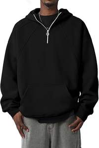 Sweat-shirt à capuche ample et à fermeture éclair pour homme avec poche kangourou - Product Image 4