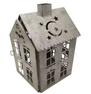 Portavelas de Metal con forma de cabaña decorativa para el hogar, linterna de oxodise hecha a mano para fiestas de boda de Navidad, novedad - Product Image 1