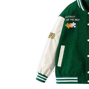 Chaqueta universitaria de alta calidad para hombre, chaqueta universitaria de béisbol de cuero de lana bordada personalizada, suministro directo de fábrica al por mayor - Product Image 2