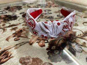 Stylish Seed Bead Fabric Hairband <b>for</b> <b>Women</b> Trendy Knotted Braided <b>Headband</b> Accessory Plain Style Hair Accessories - Product Image 3