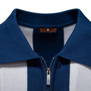 Pulls en tricot personnalisés pour hommes en gros pour la conception de col polo avec un service OEM minimaliste de style Old Money disponible - Product Image 4