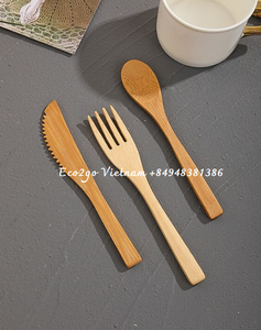 Juego de cubiertos de viaje de bambú al por mayor biodegradable con bolsa de tela/juego de cubiertos de bambú en rollo 6 piezas regalos de impresiones duraderos - Product Image 5