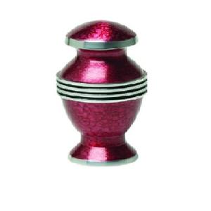 Urnes funéraires en laiton de haute qualité avec bande noire en étain et urnes funéraires en métal fini marbre magenta pour cendres humaines - Product Image 1