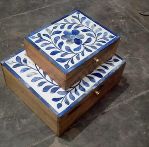 Caja de Madera con Incrustaciones de Hueso Hecha a Mano, Decorativa para el Hogar y Ideal para Regalos, Contenedor de Servicio Premium con Incrustaciones de Hueso - Product Image 4