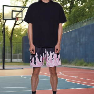 Vente en gros de nouveaux shorts de sport pour hommes pour la course à pied en maille solide à séchage rapide pour le sport Hip Hop Gym à cordon moyen en coton - Product Image 6