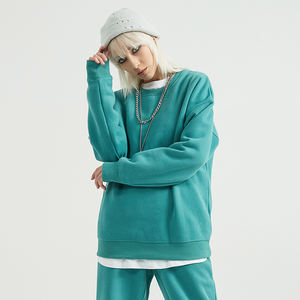 Alta calidad cuello redondo tela Unisex manga larga liso cuello redondo hombres Oversize logotipo personalizado sudaderas con capucha sudadera para hombres - Product Image 1