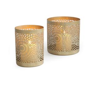 Porte-bougie en fer raffiné, motif floral subtil, artisanat, design écologique pour les décorations de Noël, de Pâques et d'anniversaire - Product Image 4