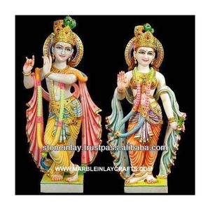 Simble Of Love, Statue de dieu et déesse Hindu Radha et Krishna de meilleure qualité en marbre blanc poli fait à la main - Product Image 1