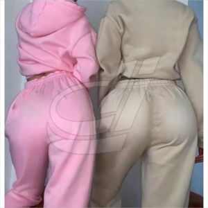 2022 Bán Buôn Của Phụ Nữ Cộng Với Kích Thước Theo Dõi Phù Hợp Với Đồng Bằng Xếp Chồng Lên Nhau Sweatsuit Với Chạy Bộ Mồ Hôi Quần Mùa Đông Sweatsuit <span class=keywords><strong>Set</strong></span> - Product Image 3