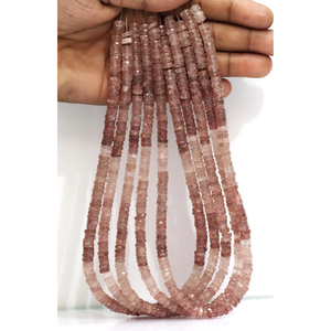 Cuentas Heishi de Alta Calidad con Forma de Neumático Facetado de Fresa, 5-8mm AAA++ Natural Rosa, Corte de Rueda Facetado de Fresa, Venta al por Mayor - Product Image 3