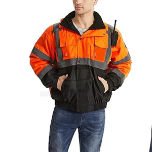 Veste de travail haute visibilité réfléchissante robuste pour la construction, les travaux industriels et routiers, tissu respirant, caractéristiques de protection - Product Image 5