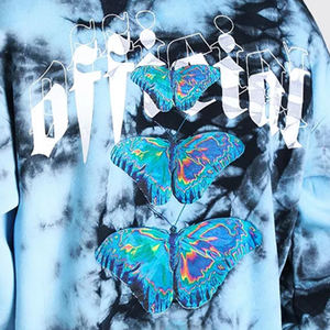 Oversized Butterfly <b>Tie</b> <b>Dye</b> <b>Hoodie</b> for Men Casual Graphic Printed Terry Fabric Adult Thermal Pullover Distress Back Print <b>Hoodi</b> - Product Image 1