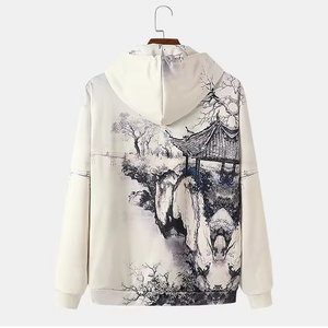 เสื้อฮู้ดดี้ฤดูหนาวทรงปกติ ยูนิเซ็กซ์ คุณภาพสูง ผ้าฝ้าย 100% ระบายอากาศได้ดี  รับสั่งทำแบบพิมพ์ลายซับลิเมชั่น ปักลายเพชร - Product Image 6