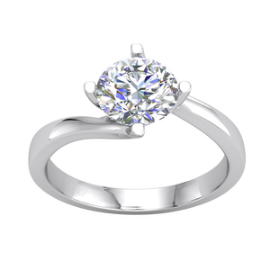 Anillo de Oro de 9K para Mujer con Diamante Cultivado en Laboratorio con Claridad VS, Corte Brillante, 1 Quilate, Joyería de Lujo con Certificación IGI, Color Oro Blanco - Product Image 4