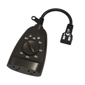 חיישן אור שמש עמיד למים של לינשנג עם 2 שקעים, טיימר תאורה אוטומטי מהשקיעה עד השחר לגינה - Product Image 1