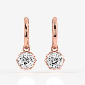 Pendientes Colgantes de Diamantes Cultivados en Laboratorio con Corte Portugués, Joyería de Diamantes Colgantes en Oro de 14K - Product Image 4