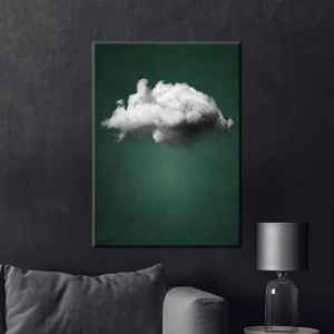 Tableau mural minimaliste en toile motif nuage, Décoration moderne et atmosphérique imprimée, Prêt à accrocher - Product Image 1