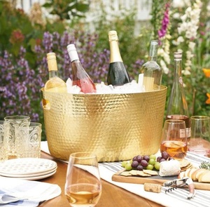 Elegant large copper ice <b>bucket</b> with antique appeal for homes parties weddings and top notch drink presentation purposes - Product Image 1