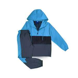Windbreaker Streetwear OEM Custom Half Zipper <b>Pullover</b> <b>Jacket</b> Solid Color Pocked <b>Mens</b> <b>Jacket</b> Windbreaker Set - Product Image 1