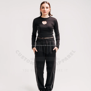 Camiseta Corta de Mujer al por Mayor, Ecológica, Linda, Vintage, Personalizada, con Corte de Corazón, Ajustada, de Manga Corta, Suave, con Botones y Diamantes - Product Image 2