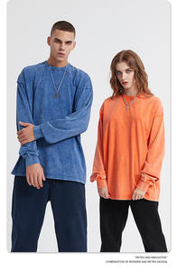 Venta al por mayor sólido 250g manga corta transpirable Casual Vintage Unisex camiseta para hombres - Product Image 5