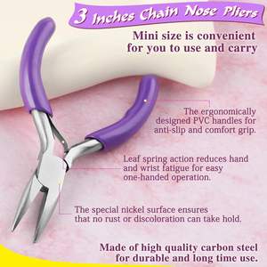 คีมปากแหลมโซ่ขนาดเล็ก3นิ้วทำจากสแตนเลสสำหรับทำเครื่องประดับ - Product Image 4