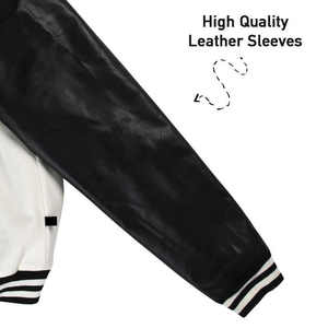 Premium Quality Letterman Baseball College <b>Jacket</b> <b>Grey</b> & Black Genuine Leather Sleeves <b>Jacket</b> Men - Product Image 6